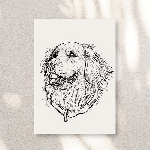 Pet Portrait Illustration, Custom Line Pet Portrait